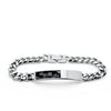 Mens snowflake obsidian stainless steel bracelet 