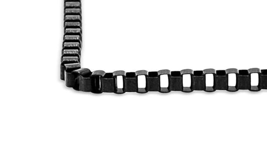 close up photo of black box chain
