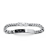 Mens snowflake obsidian stainless steel bracelet 